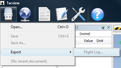File -> Export -> Flight Log