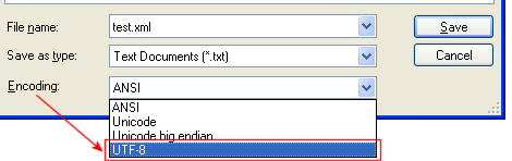 UTF-8 encoding option