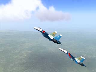 Deux Su-27 au dessus du Caucase